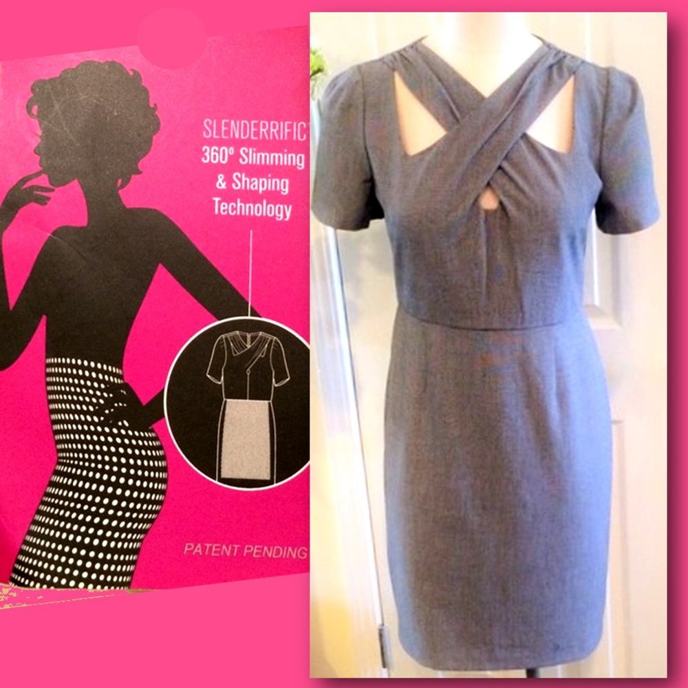 SHAPESATIONAL Slimming Grey Dress   |  Size 2